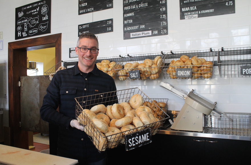 A former technology whiz from the East Coast, Robb Abrams has forged a new identity as a bagel maker in Salt Lake City. (Uriel Heilman) 