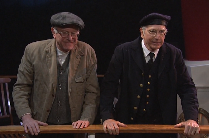 Bernie Sanders, left, and Larry David acting together in a 