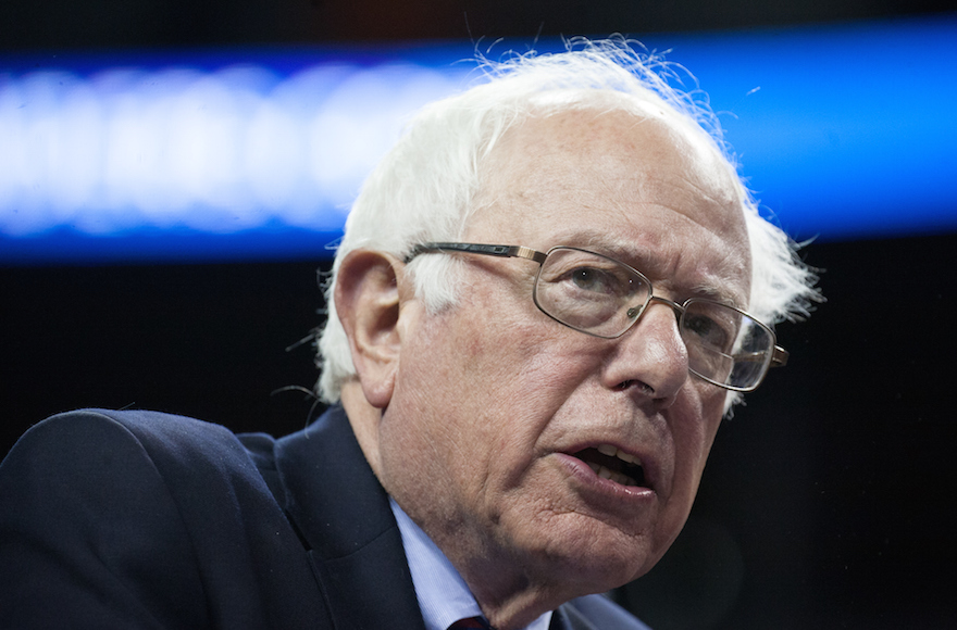 Bernie Sanders speaking to supporters at Seattle Center during a rally in Seattle, Washington, March 20, 2016. (Matt Mills McKnight/Getty Images)