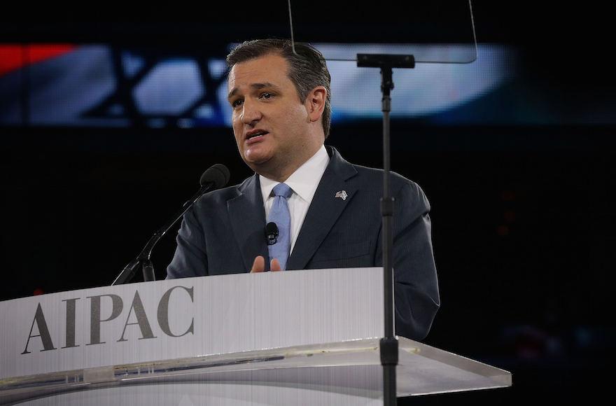 Sen. Ted Cruz, R-Texas, addressing the annual policy conference of the American Israel Public Affairs Committee in Washington, D.C., March 21, 2016. (Alex Wong/Getty Images)