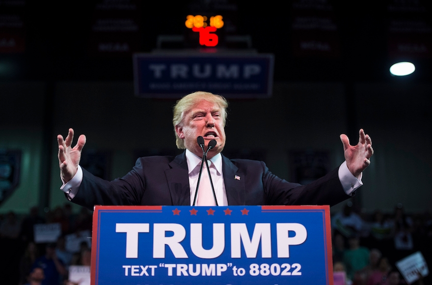 Donald Trump speaking during a campaign event at the Valdosta State University in Valdosta, Georgia, Feb. 29, 2016. (Jabin Botsford/The Washington Post via Getty Images)