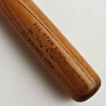 The bat Al Rosen used in the 1955 All-Star Game is among the treasures found in Jeff Aeder's collection. (Courtesy of Jeff Aeder)