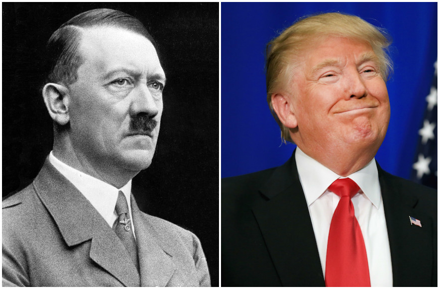 Donald Trump has drawn several comparisons to the Fuhrer in recent days. (Wikimedia Commons, Tom Pennington/Getty Images)