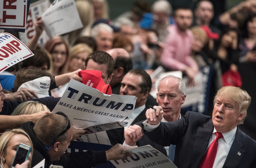 Republican presidential candidate Donald Trump at a campaign rally in Concord, N.C., March 7, 2016. (Sean Rayford/Getty Images)