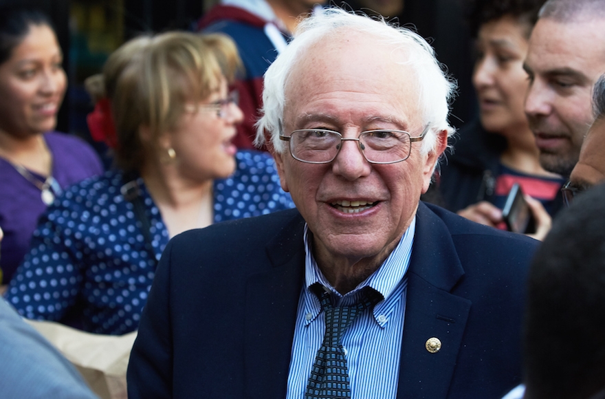 Bernie Sanders greeting potential voters in the Queens borough of New York City, April 18, 2016. (Oleg Nikishin/Epsilon/Getty Images)