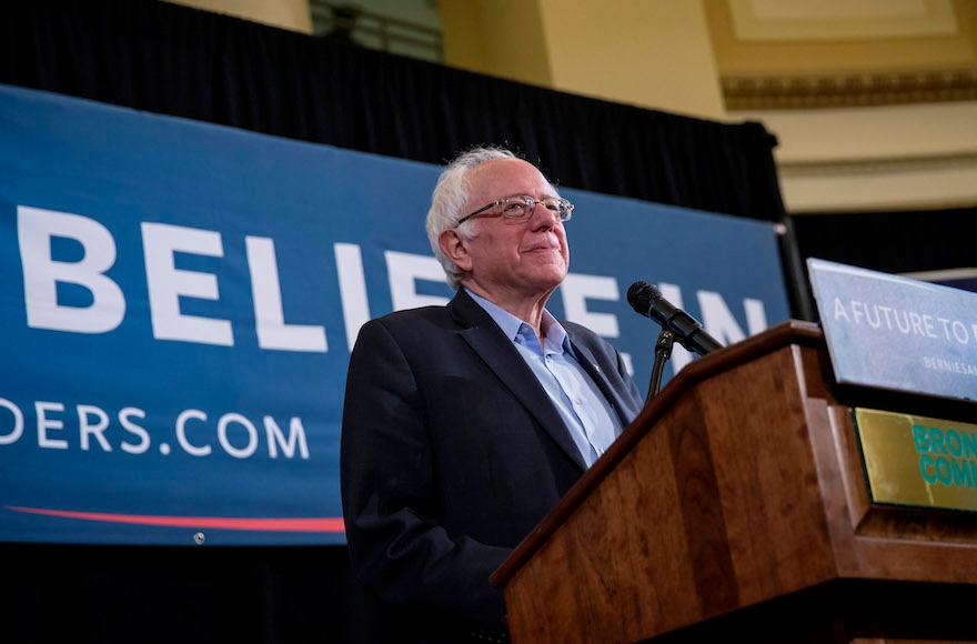 Bernie Sanders at a campaign rally at Bronx Community College in New York City, April 9, 2016. (Eric Thayer/Getty Images)