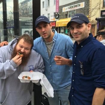 The Frankel brothers Zach, right, and Alex, center, with rapper Action Bronson. (Screenshot from Instagram)