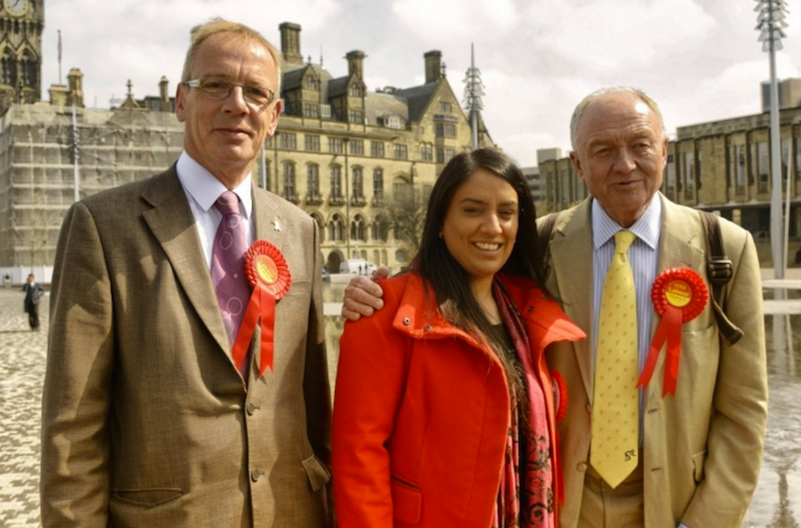 Naz Shah, center, was suspended from the British Labour Party on April 27, 2016. (Screenshot from Twitter)