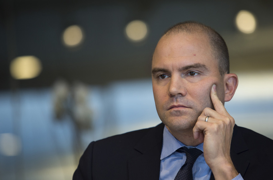 Ben Rhodes, President Barack Obama's deputy national security advisor, listening during an interview in Washington, D.C., Jan. 15, 2016. (Drew Angerer/Bloomberg)