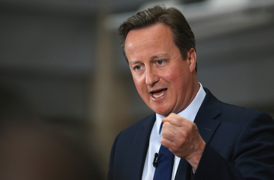 Prime Minister David Cameron holding a Q&A session on the forthcoming European Union referendum in Birmingham, England, April 5, 2016. (Christopher Furlong/Getty Images)