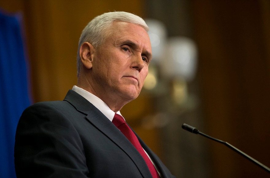 Mike Pence speaking during a press conference at the Indiana State Library in Indianapolis, March 31, 2015. (Aaron P. Bernstein/Getty Images)