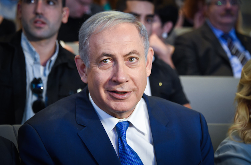 Israeli Prime Minister Benjamin Netanyahu attending the launch of a new innovation center at the Peres Center for Peace, in Jaffa, near Tel Aviv, July 21, 2016. (Yair Sagi/Flash90)