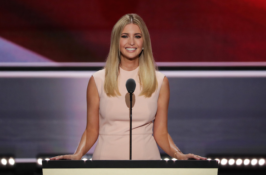 Ivanka Trump speaking during the evening session on the fourth day of the Republican National Convention at the Quicken Loans Arena in Cleveland, Ohio, July 21, 2016. (Alex Wong/Getty Images)