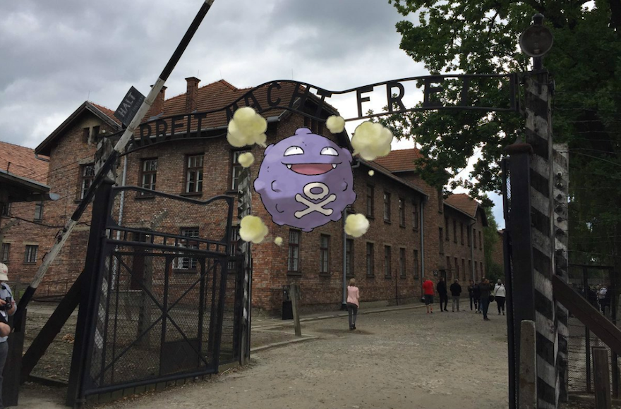 Some users of the new game have found virtual Pokémon at the Auschwitz museum. (Twitter)
