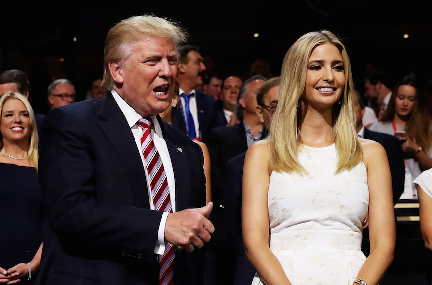 Donald Trump and his daughter Ivanka Trump at the third day of the Republican National Convention, July 20, 2016. (Joe Raedle/Getty Images)