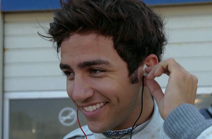 Israeli driver Alon Day, shown before a race in 2014. (Wikimedia Commons)