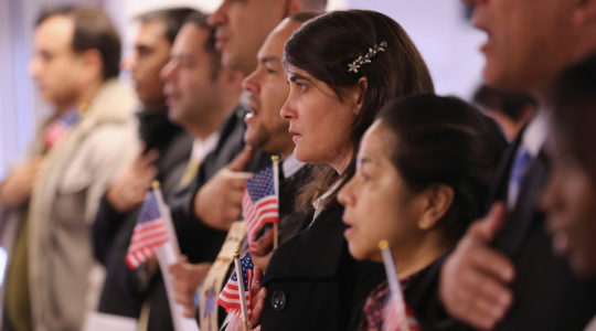 Immigrants being sworn in