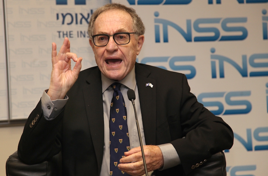 Alan Dershowitz spoke at the Institute for National Security Studies in Ramat Aviv, Israel, on Dec. 11, 2013. (Gideon Markowicz/Flash90)