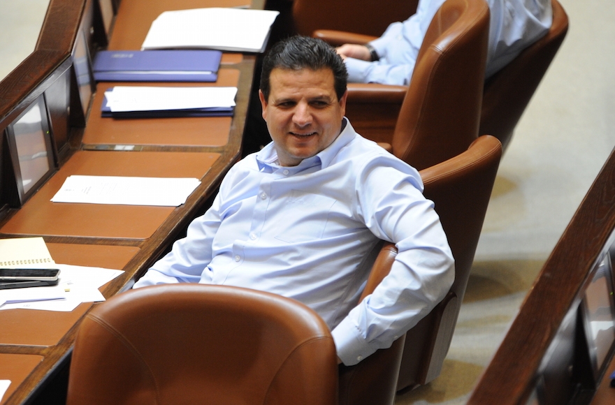 Aymen Odeh sitting in the Knesset. (Courtesy of Aymen Odeh's office)