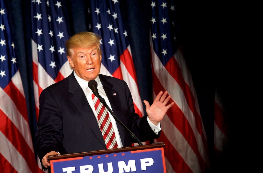Donald Trump delivering a speech in Philadelphia, Pennsylvania, Sept. 7, 2016. (Mark Makela/Getty Images)