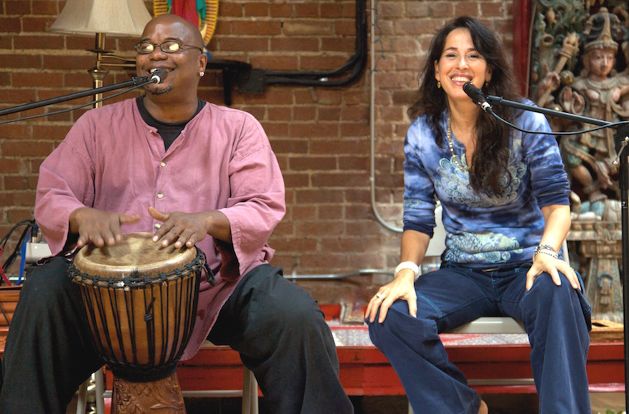 Maggie Wheeler, right, and Emile Hassan Dyer are the co-founders of the Golden Bridge Community Choir in Los Angeles. (Courtesy of Wheeler) 