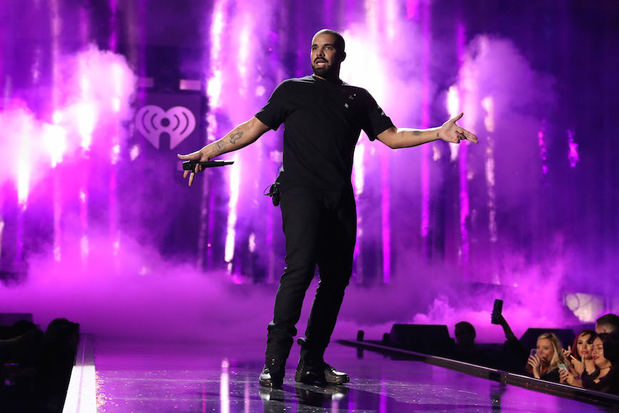 Drake performing onstage at the 2016 iHeartRadio Music Festival at T-Mobile Arena in Las Vegas, Sept. 23, 2016. (Christopher Polk/Getty Images for iHeartMedia)