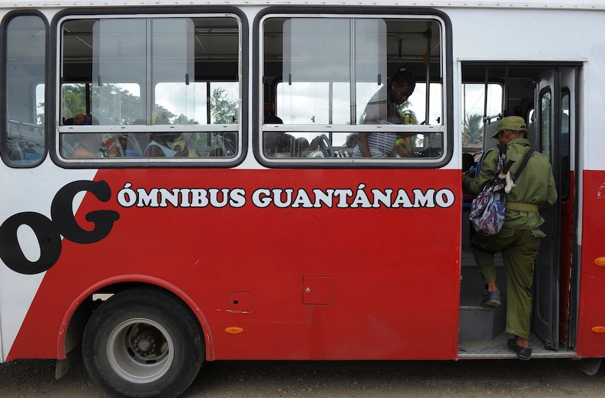 Residents of the Cuban community of Cecilia, in Guantanamo Province, being evacuated on Oct. 3, 2016. (Yamil Lage/AFP/Getty Images)