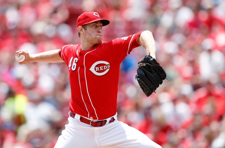 Jon Moscot pitching against the Washington Nationals at Great American Ball Park in Cincinnati, June 5, 2016.(Joe Robbins/Getty Images)