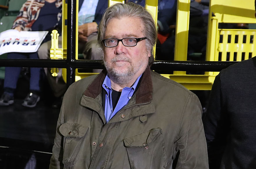 Stephen Bannon at a Donald Trump campaign rally in Grand Rapids, Mich., Oct. 31, 2016. (Chip Somodevilla/Getty Images)