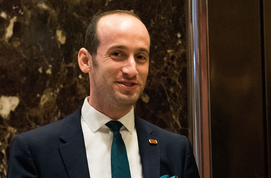 Stephen Miller in the lobby of Trump Tower, in New York City, Nov. 11, 2016. (Drew Angerer/Getty Images)