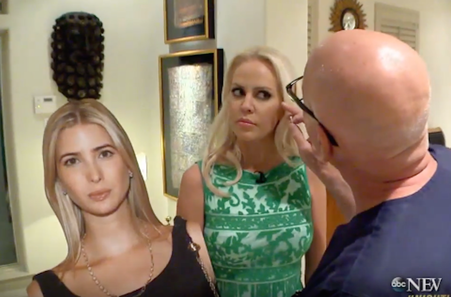 Jenny Stuart with Dr. Franklin Rose, who performed surgery on her to look like Ivanka Trump. (Screenshot from YouTube)