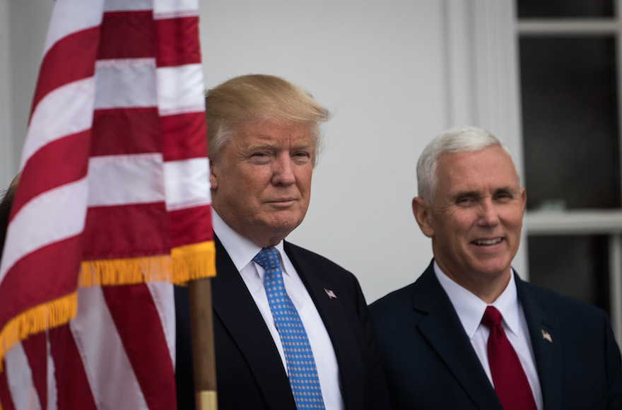 Donald Trump and Mike Pence at Trump International Golf Club in Bedminster Township, N.J., Nov. 20, 2016. (Drew Angerer/Getty Images)