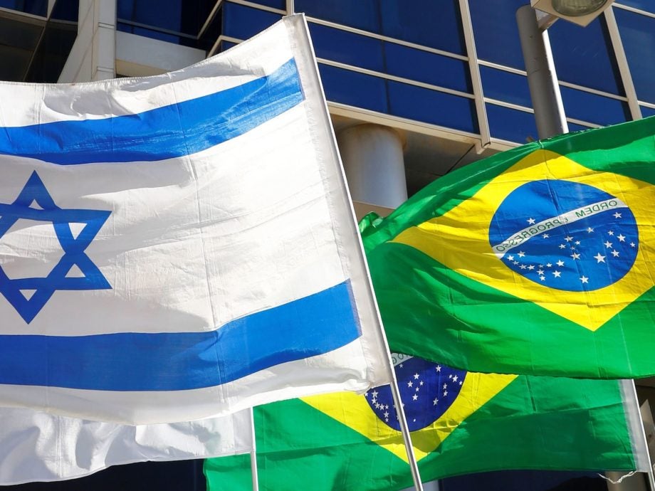 Israeli and Brazilian flags
