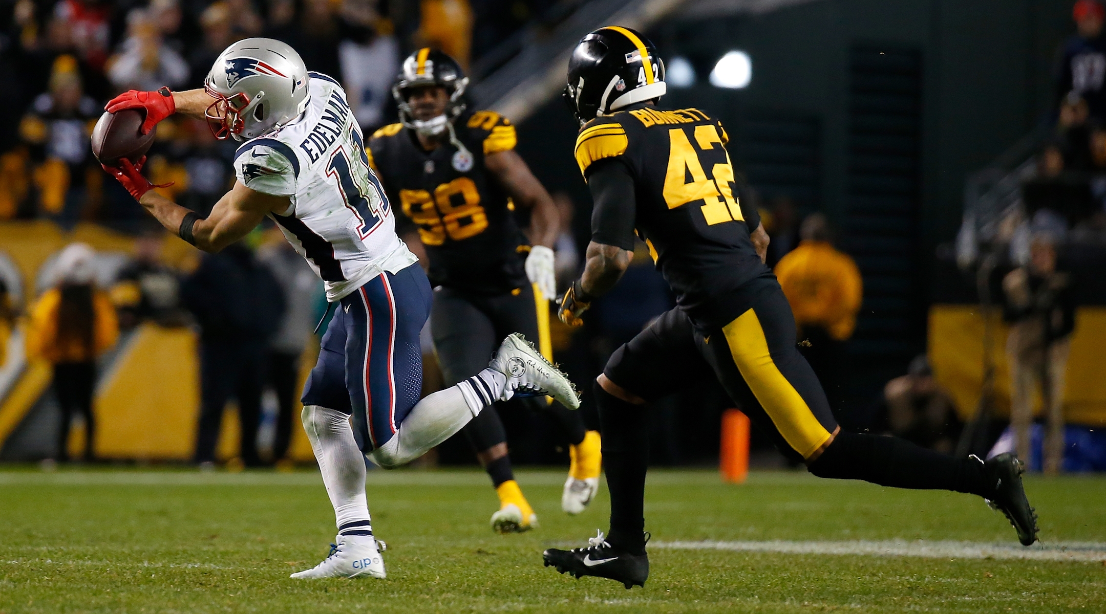 Boston Celtics - BLEED GREEN - Wide Receiver Julian Edelman, who wears  jersey number 11 for the Patriots, showed up to his postgame press  conference wearing Kyrie Irving's #11 Celtics jersey after