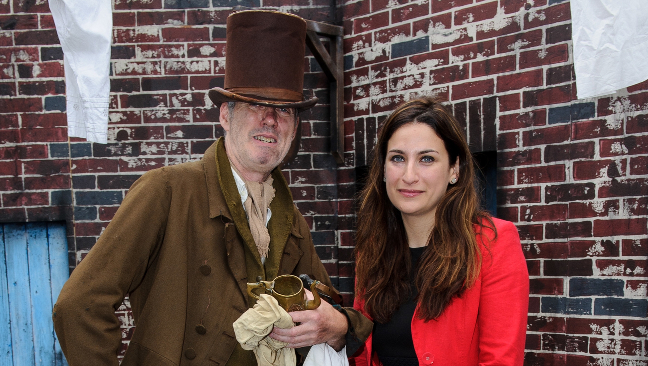 Gabe Friedman Just now Luciana Berger meeting an actor at an event raisibng awarness to access to clean water in London on July 21, 2015. Courtesy of Luciana Berger