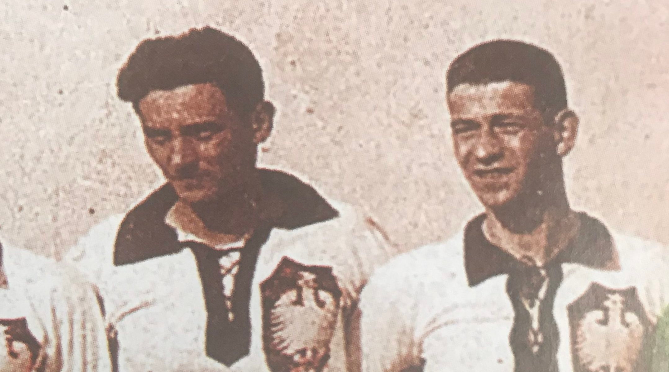 Jozef Klotz, left, with a team mate in Krakow int he 1920s. (Courtesy of From the Depths)