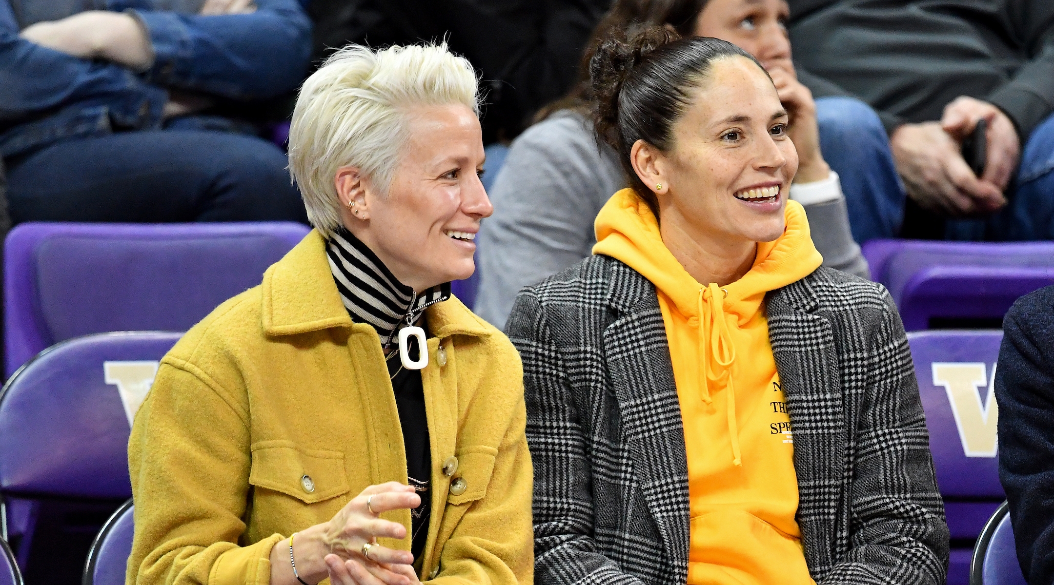 Megan Rapinoe, left, and Sue Bird have been dating since 2016. (Alika Jenner/Getty Images)