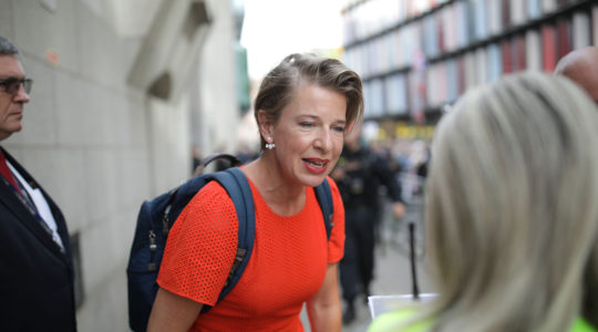 Katie Hopkins attending a protest over the jailing of the far-right activist known as Tommy Robinson in London, England on on July 11, 2019. (Luke Dray/Getty Images)