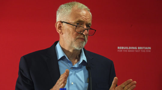 U.K. Labour leader Jeremy Corbyn at the SOAS University of London, July 14, 2019. (Kirsty O'Connor/PA Wire/Getty Images)