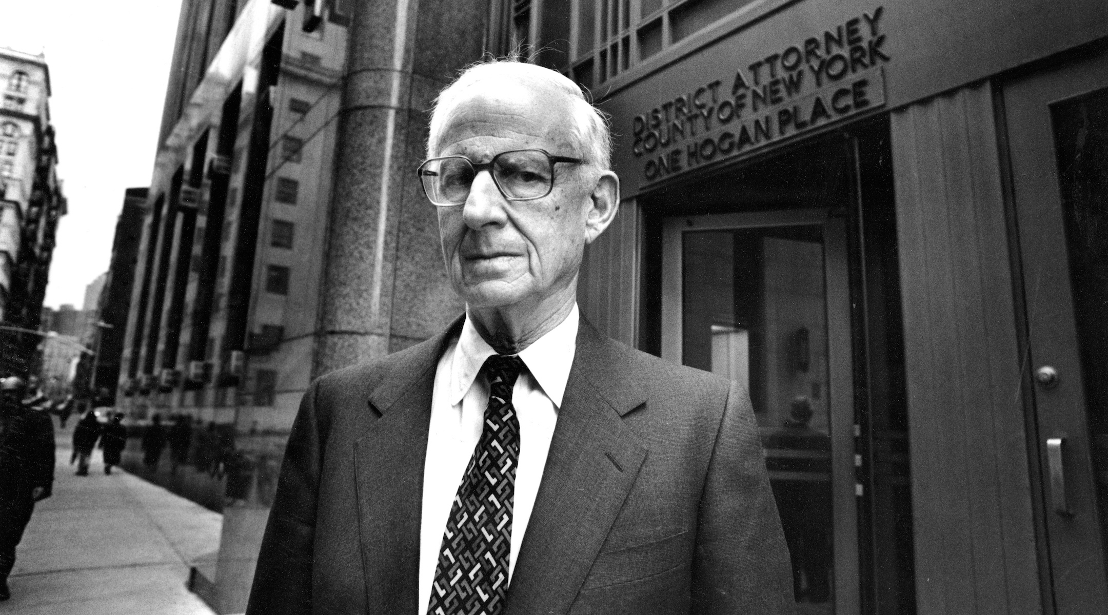 Robert M. Morgenthau, District Attorney of Manhattan, poses outside his office in New York City on March 9, 1993. (Helayne Seidman /Getty Images)