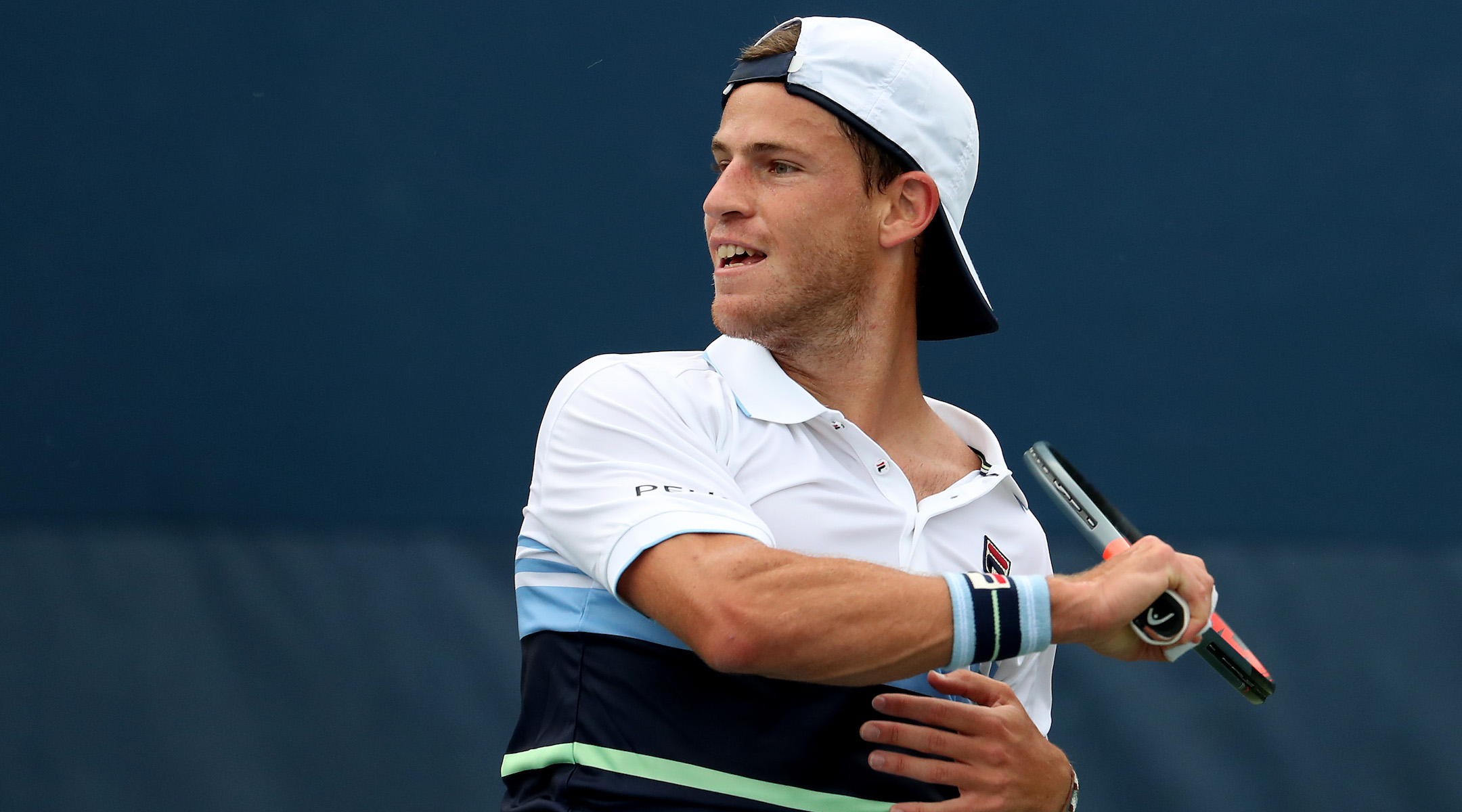 Diego Schwartzman returns a shot during his match against Robin Haase on day two of the 2019 US Open at the USTA Billie Jean King National Tennis Center in Queens, New York City, Aug. 27, 2019. (Al Bello/Getty Images)