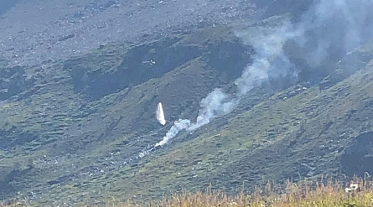 The site of the crash of the airplane of Jonathan Goldstein, his wife and daughter, in Switzerland on Aug. 25, 2019. (Swiss Police)