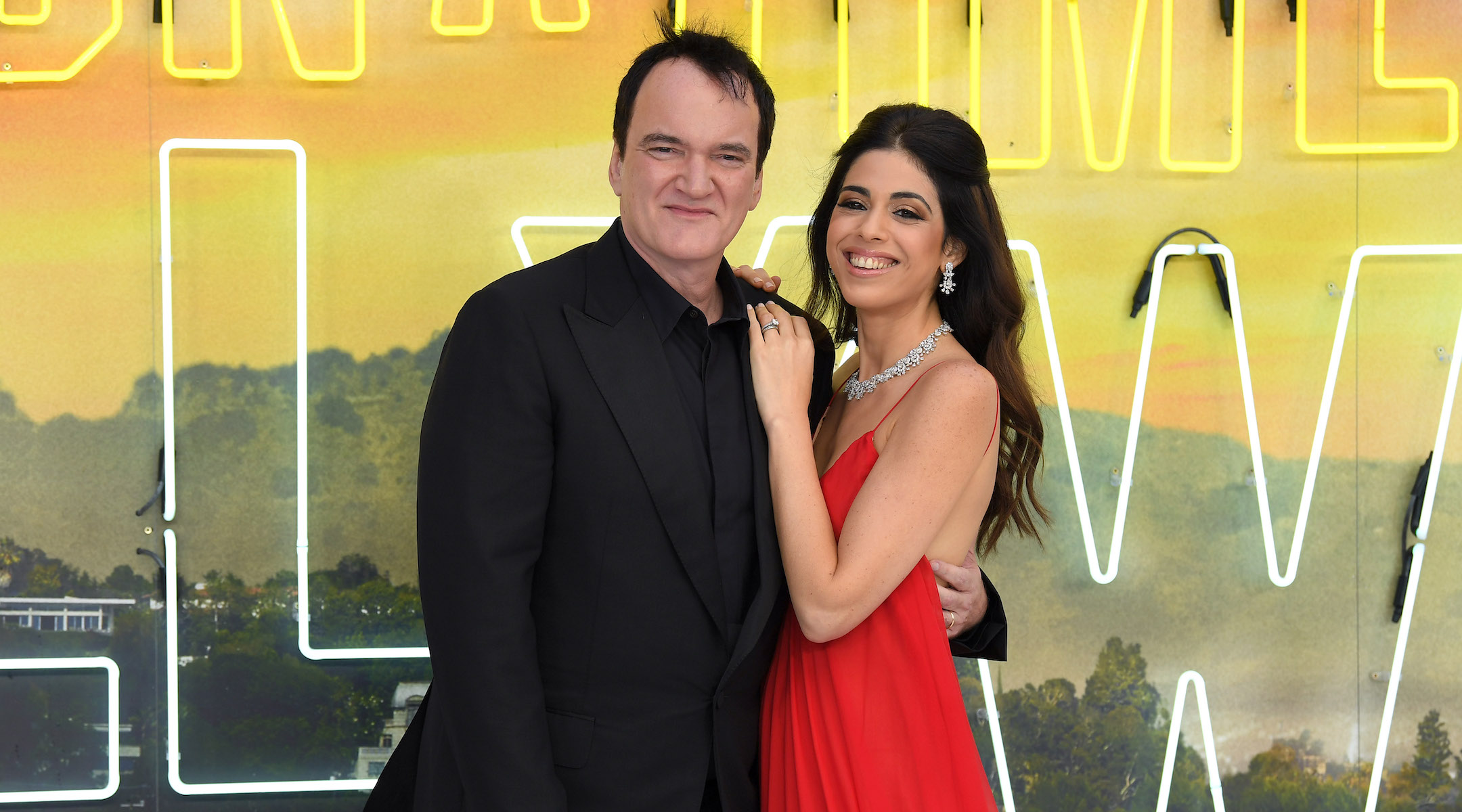 Quentin Tarantino and Daniella Pick attend the "Once Upon a Time In Hollywood" U.K. Premiere at the Odeon Luxe Leicester Square in London, July 30, 2019. (Karwai Tang/WireImage/Getty Images)