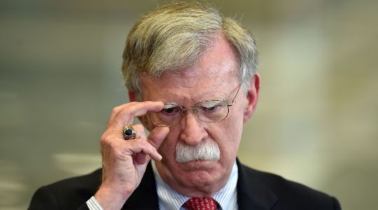 National Security Advisor John Bolton answers journalists' questions after his meeting with Belarus' president in Minsk, Aug. 29, 2019. (Sergei Gapon/AFP/Getty Images)