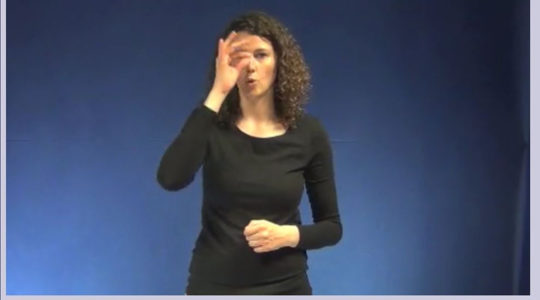 A model gesturing a hooked nose on the website if the University of Ghent, Belgium. (University of Ghent)