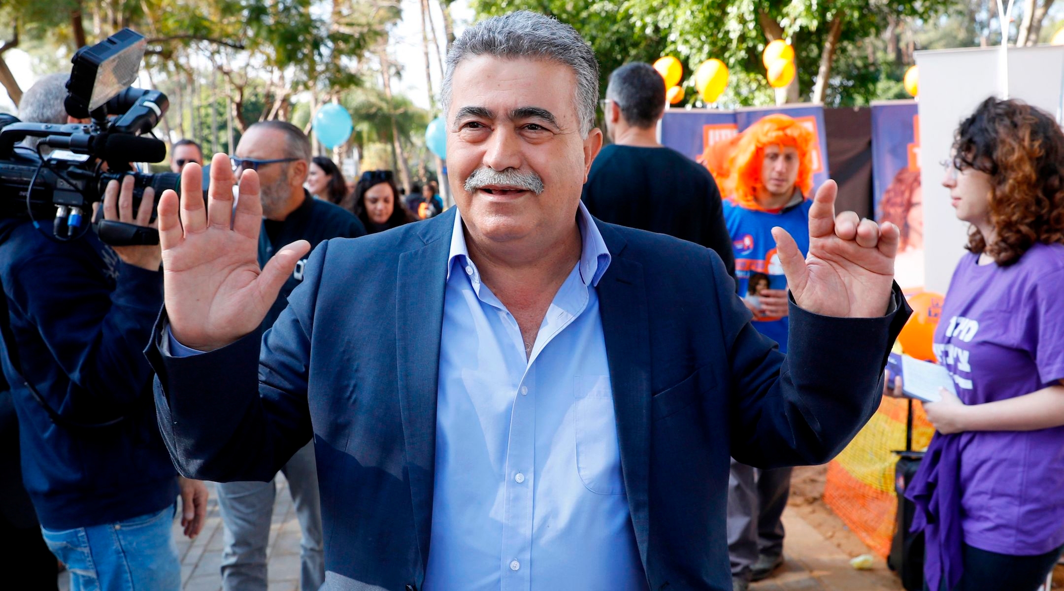 Former Israeli defense minister Amir Peretz poses during the Labor party primaries in Tel Aviv on February 11, 2019. (Jack Guez/Getty Images)