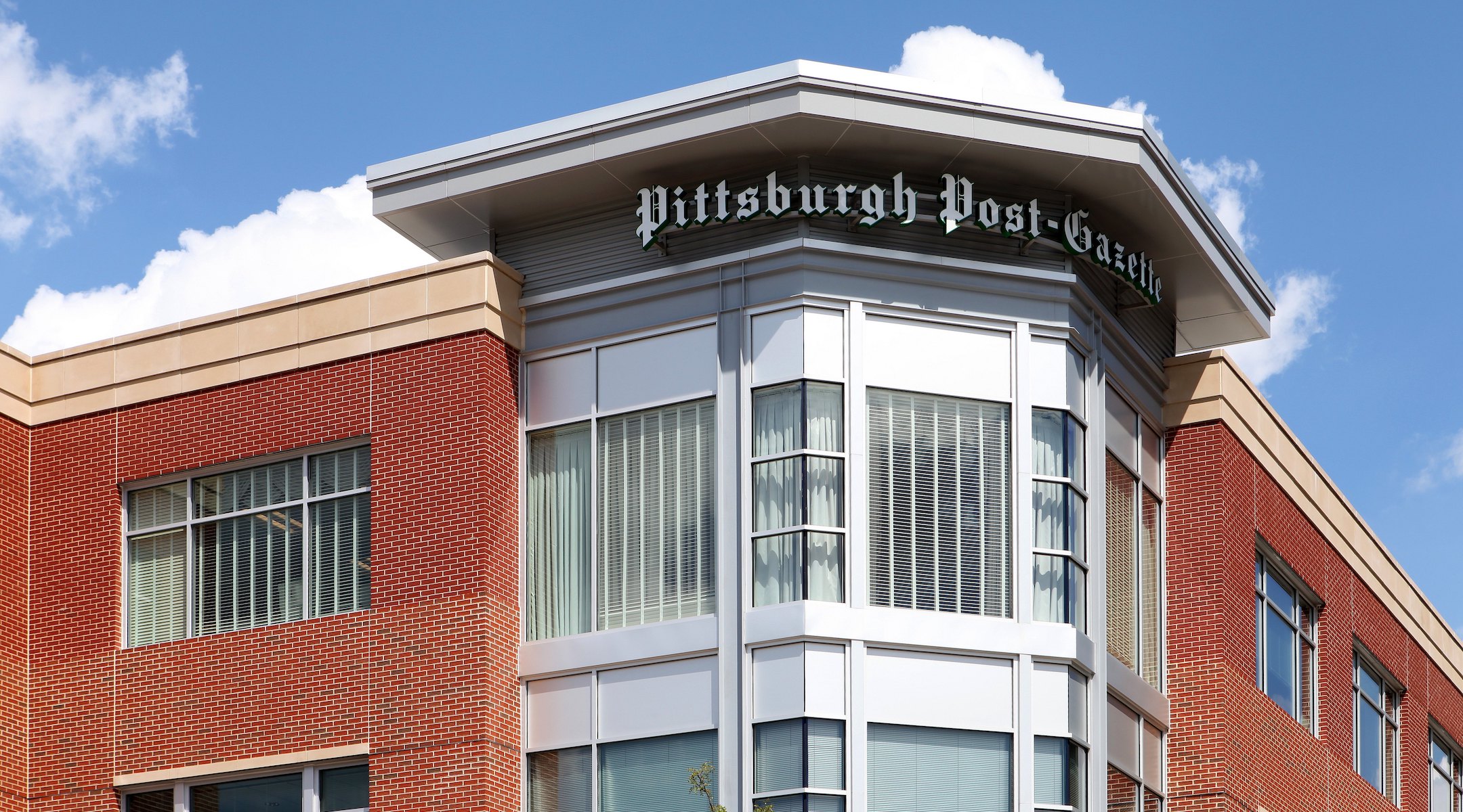 A view of the Pittsburgh Post-Gazette building in Pittsburgh, Aug. 26, 2016. (Raymond Boyd/Getty Images)