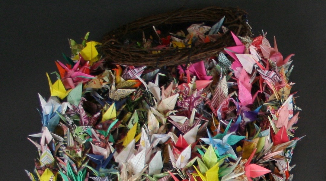 Origami cranes sent in memoriam of the Pittsburgh synagogue shooting. (Courtesy of the Rauh Jewish Archives)