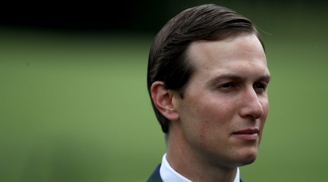 Jared Kushner listens as President Donald Trump speaks to members of the press at the White House on September 9, 2019 in Washington, DC. (Win McNamee/Getty Images)