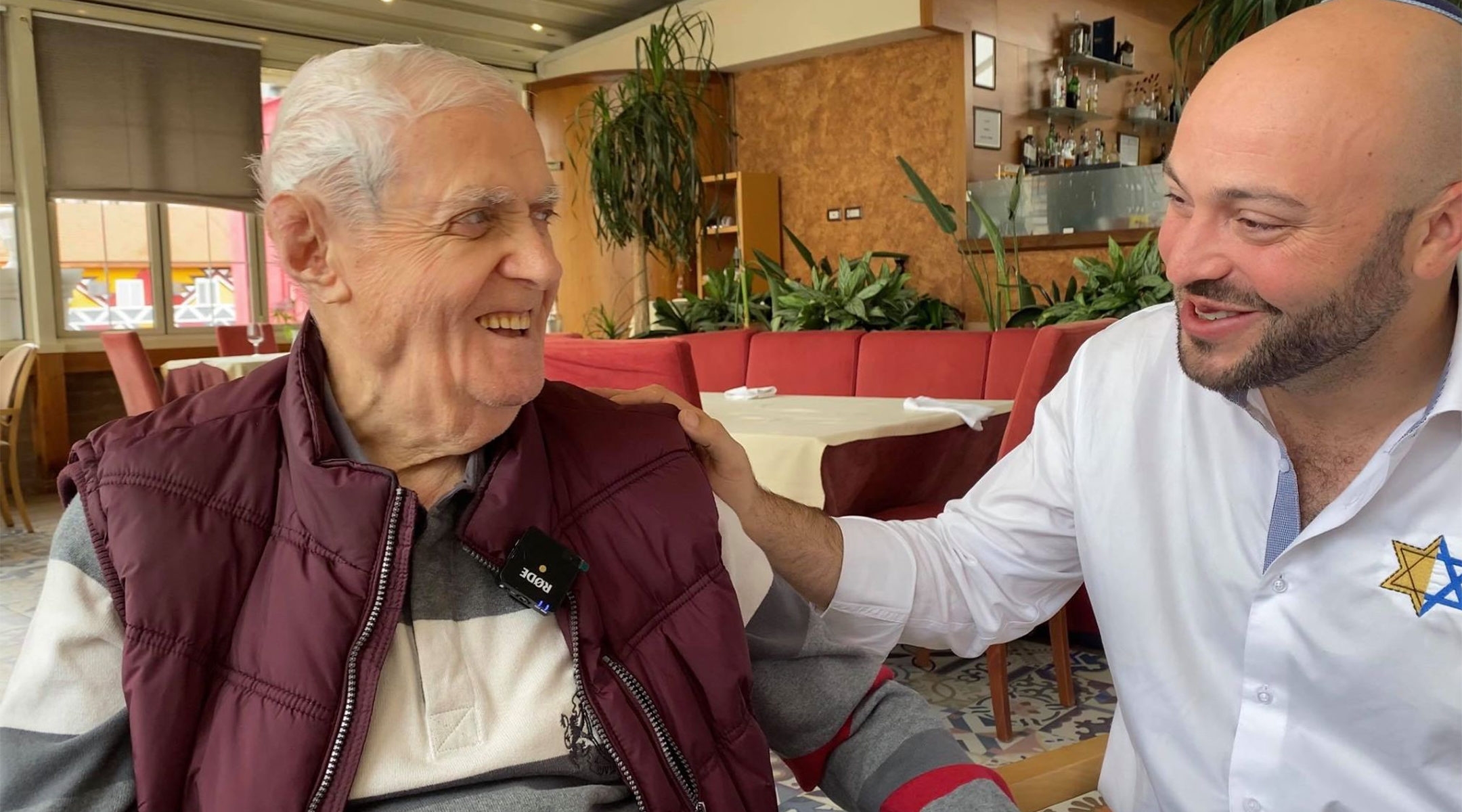 Xhemal Veseli, left, with Jonny Daniels in Tirana, Albania in October 2019. (Courtesy of From the Depths)